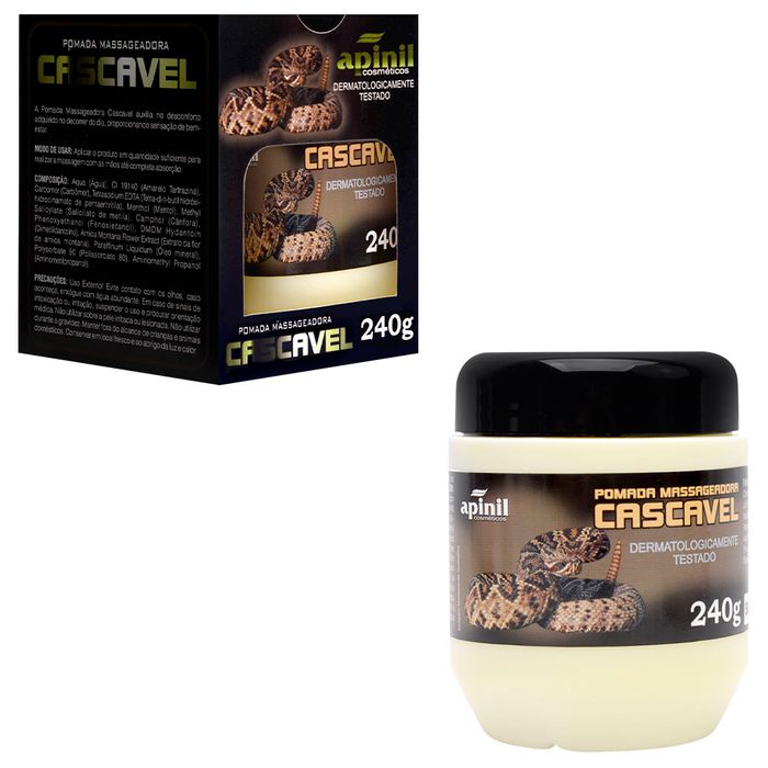 Cascavel Pomada Massageadora 240g Apinil