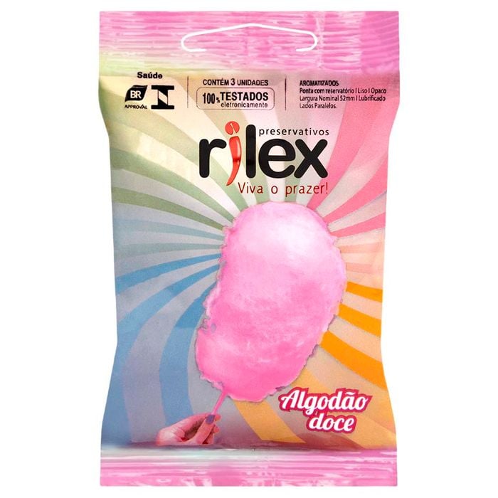 Preservativo Algodão Doce 03 Unidades Rilex