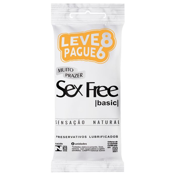 Preservativo Basic Com 8 Unidades Sex Free