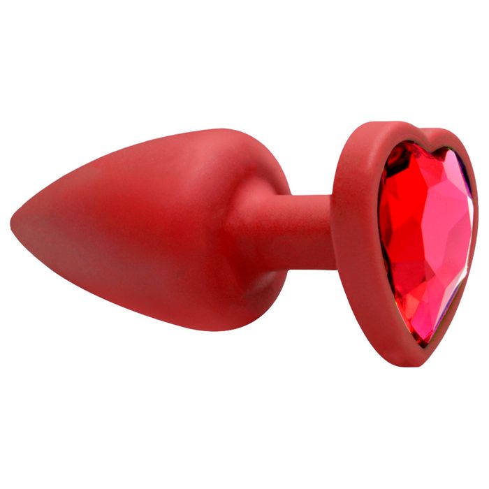 Plug Anal Abs Vermelho Coração Pedra Sensual Love