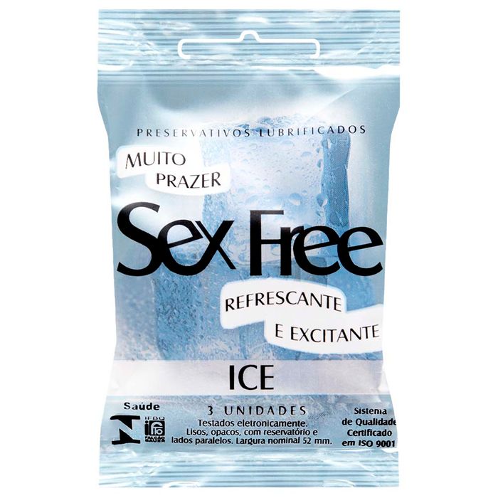 Preservativo Ice Com 3 Unidades Sex Free