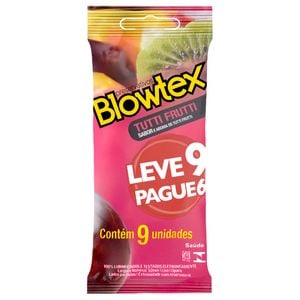 Preservativo Sabor Tutti Frutti 09 Unidades Blowtex