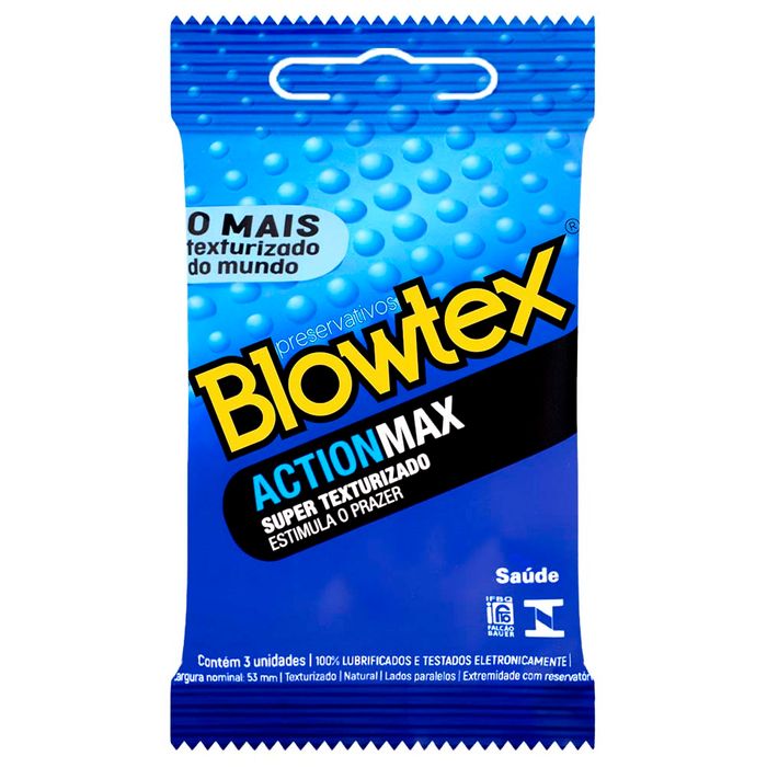 Preservativo Action Texturizado 03 Unidades Blowtex