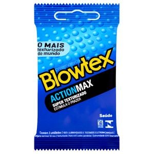 Preservativo Action Texturizado 03 Unidades Blowtex