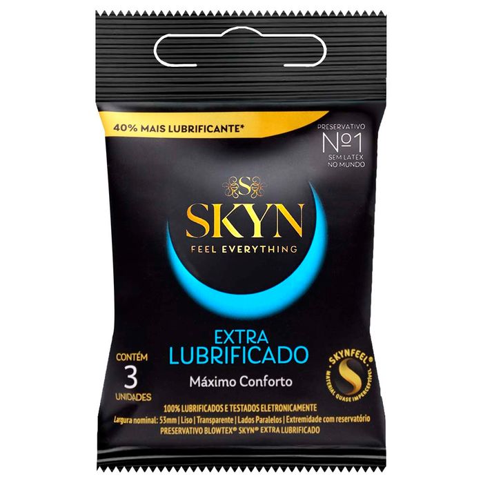 Preservativo Skyn Extra Lubrificado 03 Unidades Blowtex
