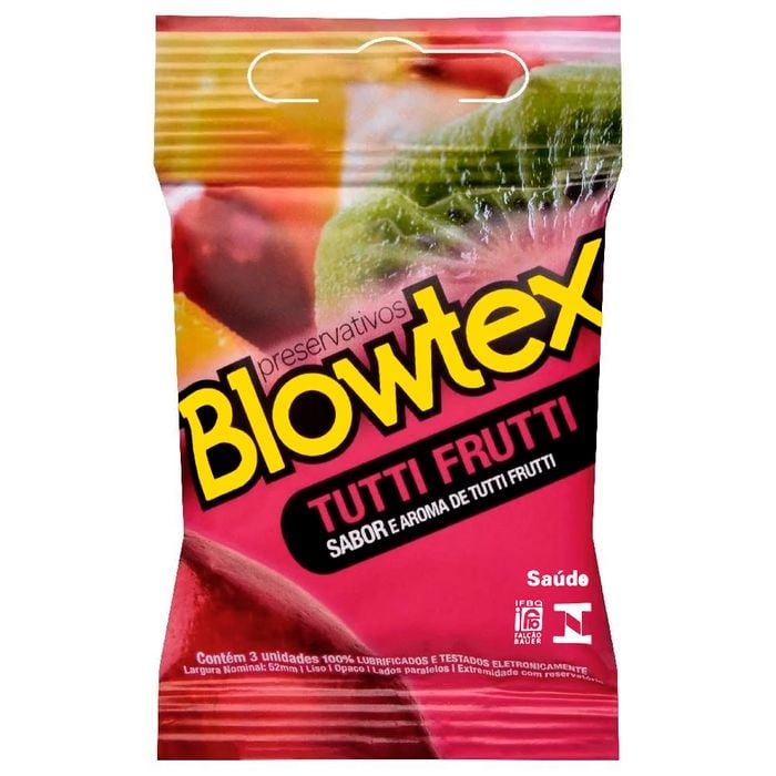 Preservativo Sabor Tutti Frutti 03 Unidades Blowtex
