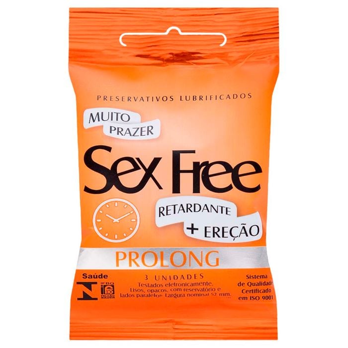 Preservativo Prolong Com 3 Unidades Sex Free