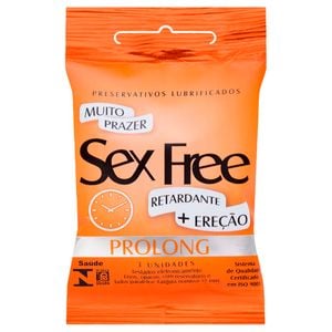 Preservativo Prolong Com 3 Unidades Sex Free