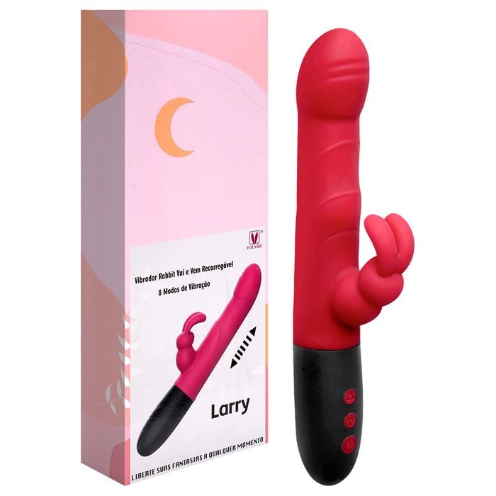 Vibrador Rabbit Vai E Vem 8 Vibrações Larry Vipmix