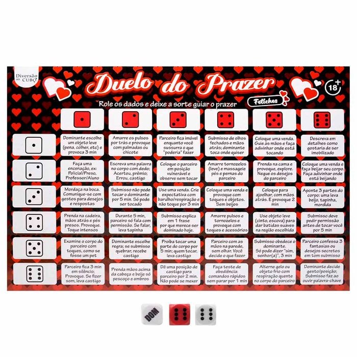 Jogo Duelo Do Prazer Fetiche Diversão Ao Cubo