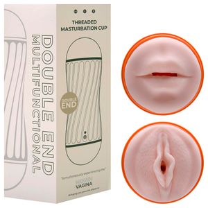 Masturbador Duplo Vagina Boca 12 Vibrações Vipmix