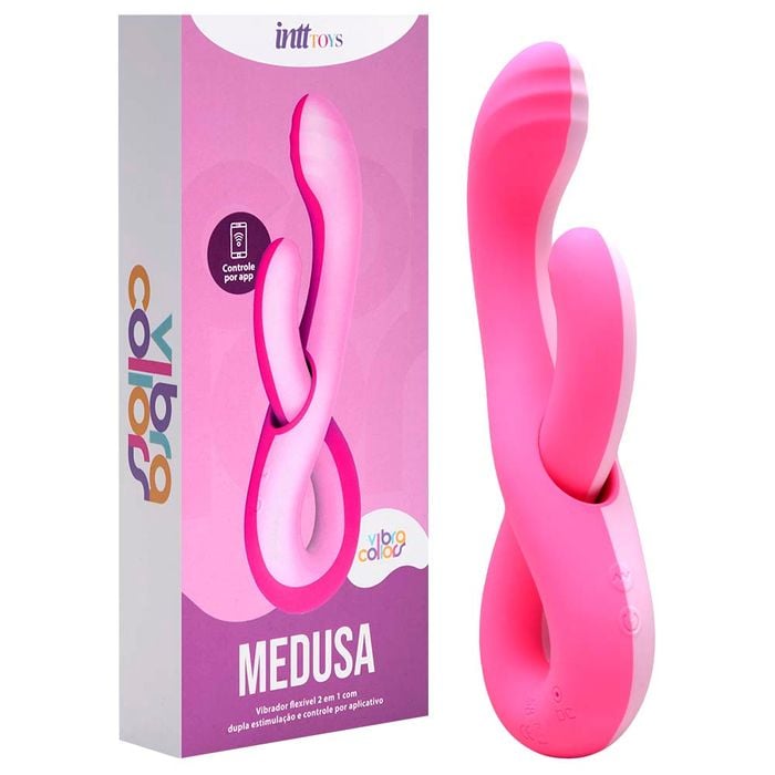 Medusa Vibrador Flexível 10 Modos Em Silicone Intt