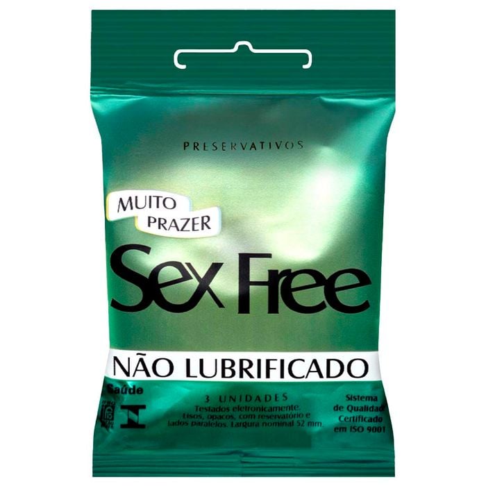 Preservativo Não Lubrificado Com 3 Unidades Sex Free