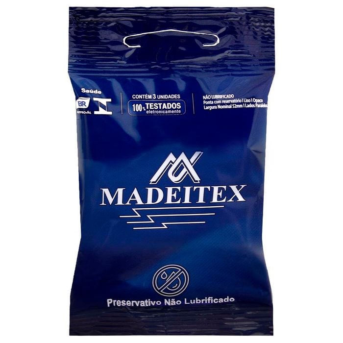 Preservativo Madeitex Não Lubrificado 03 Unidades Rilex