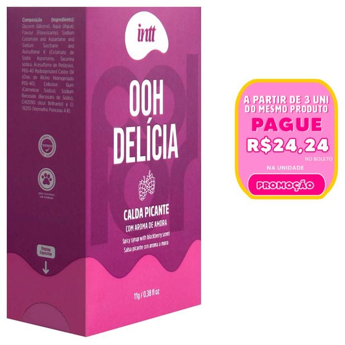 Ooh Delícia Calda Beijável Sabor Amora 11g Intt