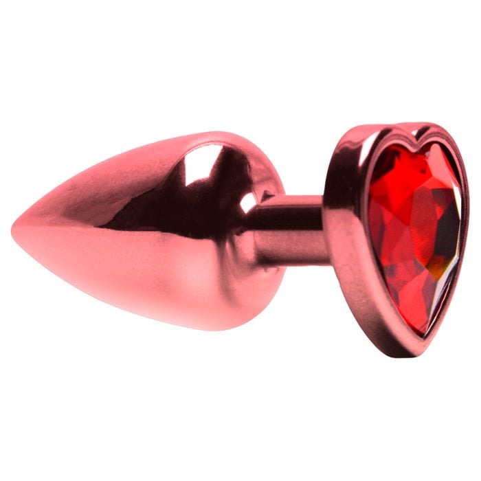 Plug Anal Abs Rosê Coração Pedra Sensual Love
