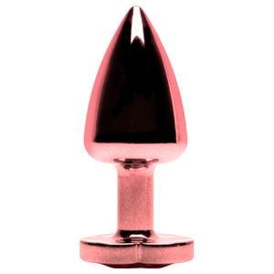 Plug Anal Abs Rosê Coração Pedra Sensual Love