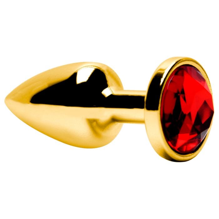 Plug Anal Abs Dourado Redondo Pedra Sensual Love