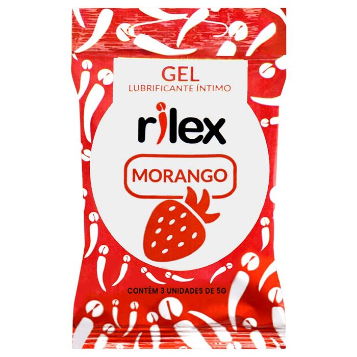 Gel Lubrificante íntimo Morango 03 Sachês Rilex