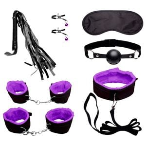 Kit Sado Bondage Roxo 7 Itens Sexy Import