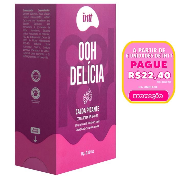 Ooh Delícia Calda Beijável Sabor Amora 11g Intt