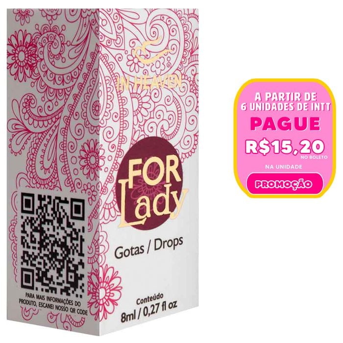 For Lady Excitante Feminino Efeito Hot 8ml Intt