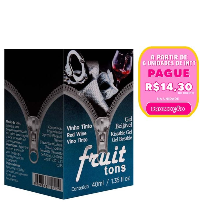 Fruit Tons Gel Beijável Hot Vinho Tinto 40g Intt