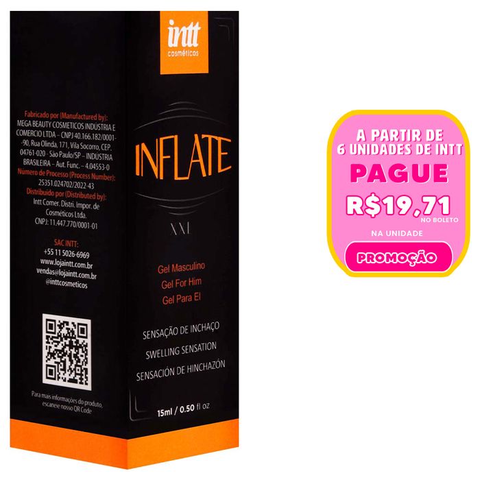 Inflate Vasodilatador Masculino Efeito Hot 15g Intt