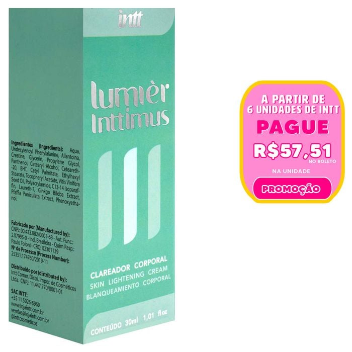 Lumier Clareador íntimo E Corporal 30ml Intt