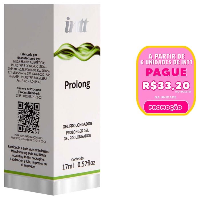 Prolong Gel Prolongador Masculino 17ml Intt