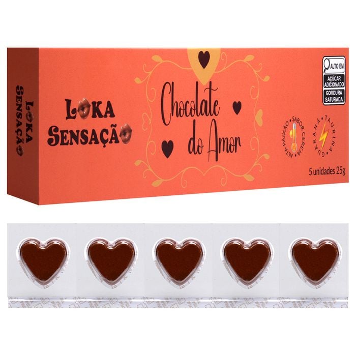 Chocolate Do Amor Excitante 05 Unidades Loka Sensação