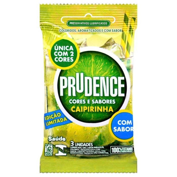 Preservativo Caipirinha Com 3 Unidades Prudence