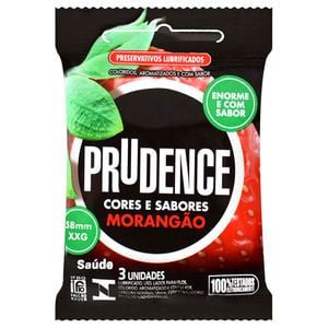 Preservativo Morangão Xxg Com 3 Unidades Prudence