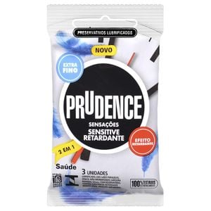 Preservativo Sensitive Retardante Com 3 Unidades Prudence