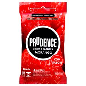 Preservativo Morango Com 3 Unidades Prudence