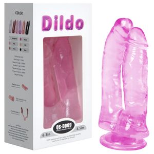 Pênis Duplo Jelly 17,5 X 3,5cm Ventosa Youvibe Vipmix