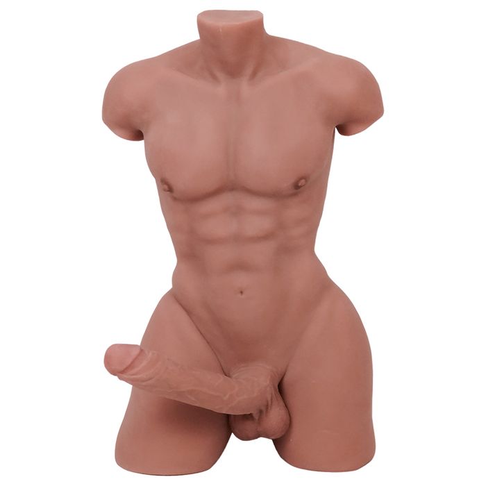 Homem Meio Corpo Cyberskin 70 X 39cm Pênis Sexy Import