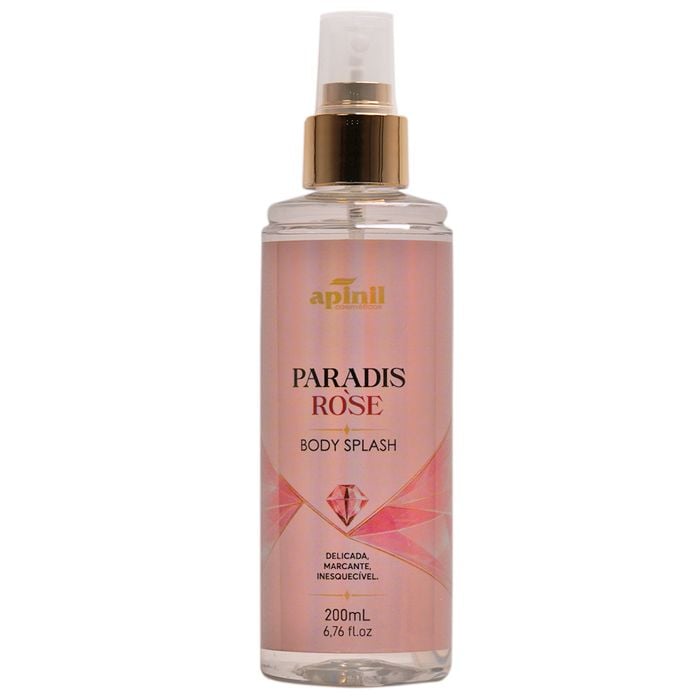 Body Splash Paradis Rose Fragrância Feminina 200ml Apinil
