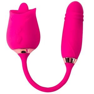 Vibrador Rosa Com Língua E Vai E Vem Sexy Import