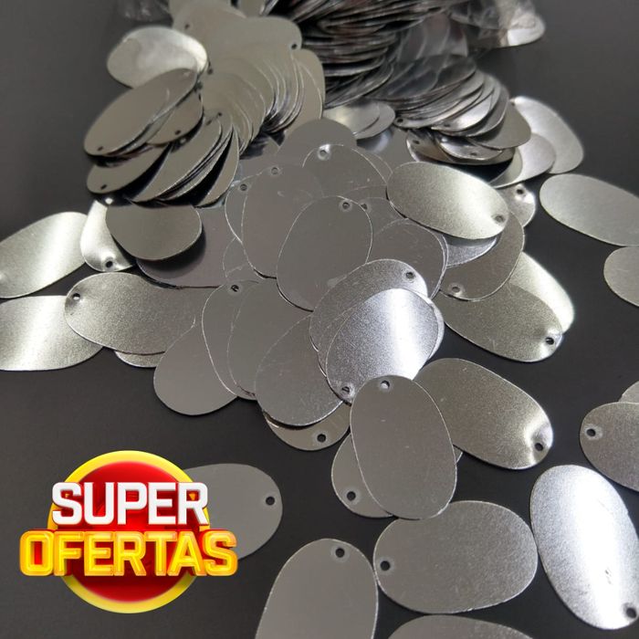 CHAPA OVAL GRANDE COM FURO 1 MIL EM ALUMÍNIO
