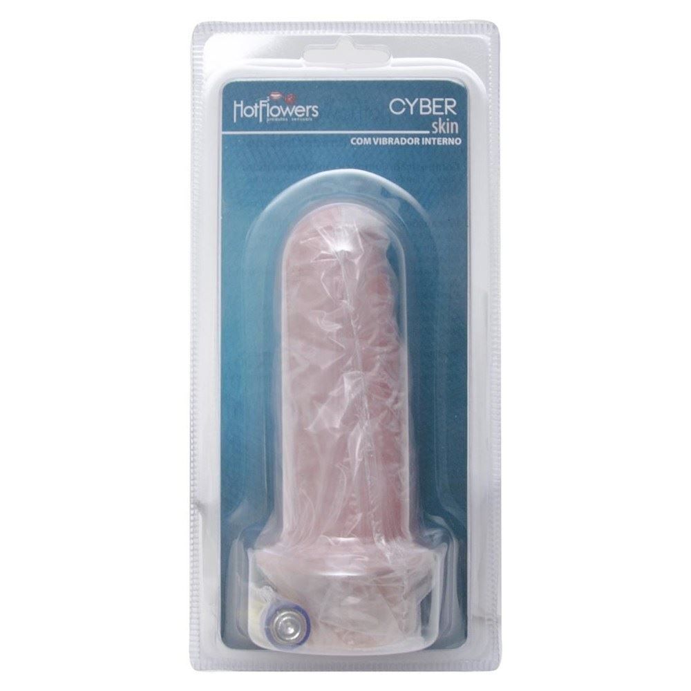 Prótese Vibrador Controle Interno Em Cyber 10 X 3,5cm Hot Flowers