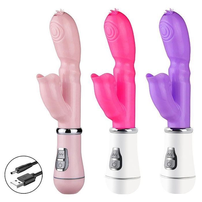 Vibrador De Ponto G E Clitóris Com Cerdas  - Recarregável