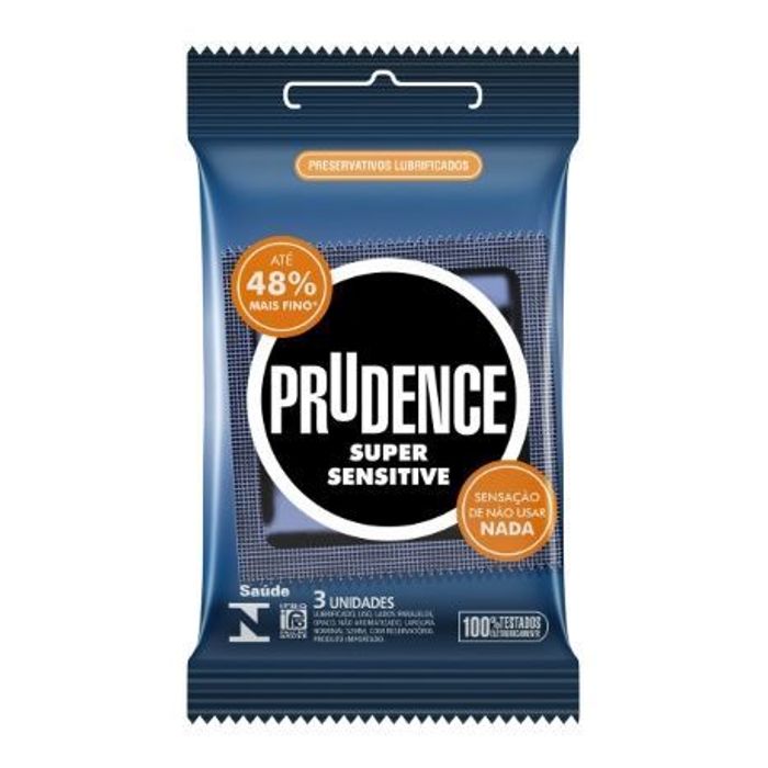 Preservativo Super Sensitive Com 3 Unidades Prudence 