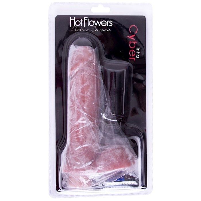 Prótese Vibrador Em Cyber 19,5 X 5cm Hot Flowers