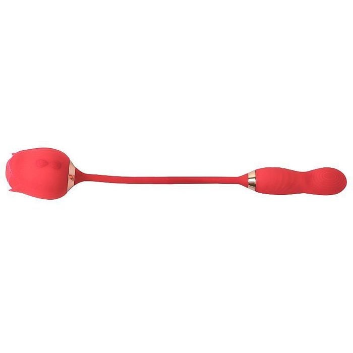 Vibrador De Ponto G E Clitóris Com Pulsação Formato De Rosa