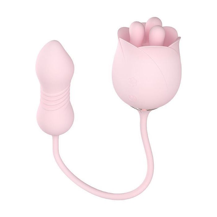Vibrador Em Formato De Rosa Com Vai E Vem E Rotação S Hande