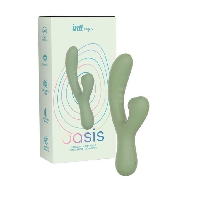 Vibrador Duplo Com Sugador Oasis