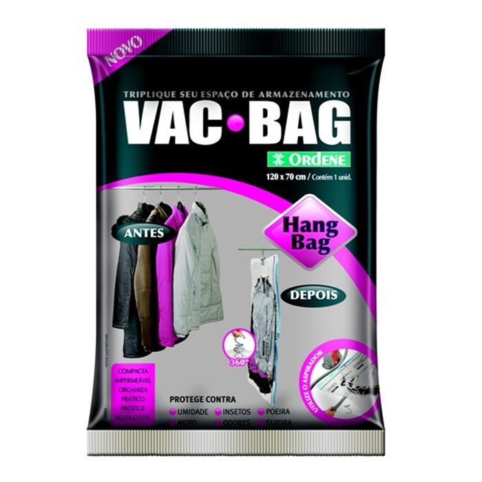 Saco para Armazenamento a Vácuo Hang Bag para Camisas 70x120cm-Ordene