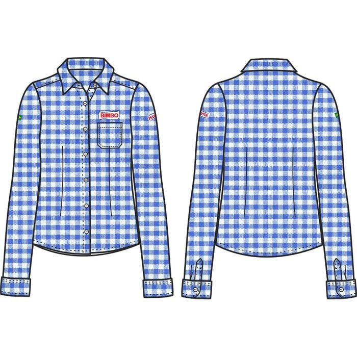 Camisa Social Fem Ml Xadrez Vendedor Plusvita Bimbo