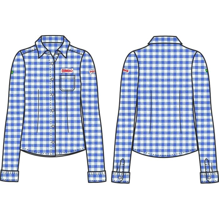 Camisa Social Fem Ml Xadrez Pullman Bimbo